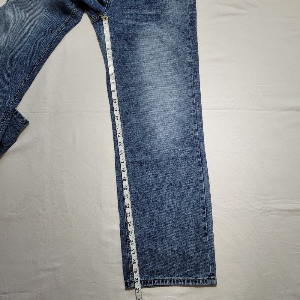 High-Waisted Wide-Leg Jeans Womens Medium Wash Relaxed Fit Denim - Picture 5 of 8
